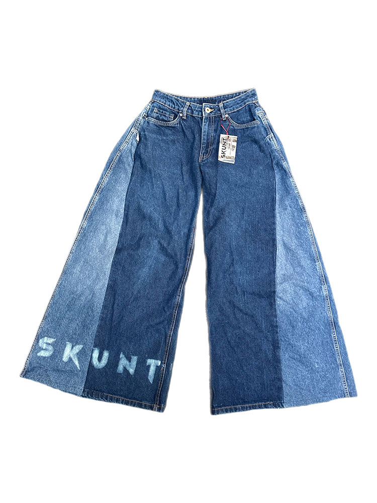 Wide leg oneoff design denim jeans Australia