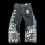 unique one-off reworked denim jeans with skulls