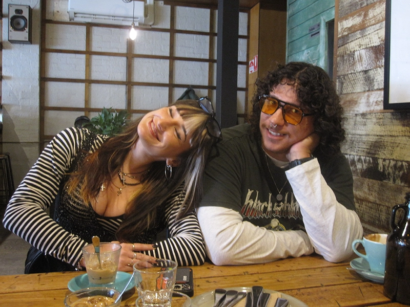 Zoom and I in Melbourne the year before on our “girls trip”: Briar from SKUNT and friend Zoom on a Melbourne trip wearing streetwear and custom fashion